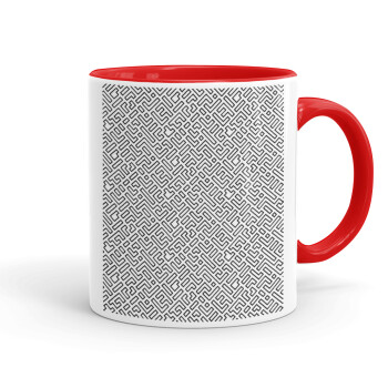 Doodle Maze, Mug colored red, ceramic, 330ml