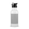 White water bottle with straw, stainless steel 600ml