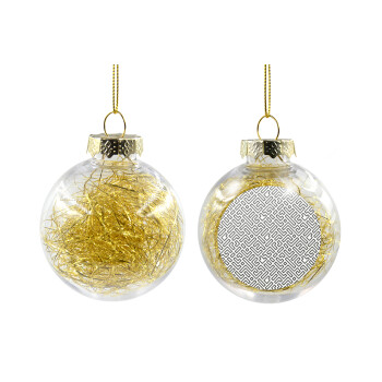 Doodle Maze, Transparent Christmas tree ball ornament with gold filling 8cm