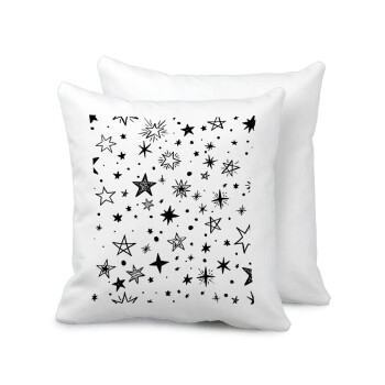 Doodle Stars, Sofa cushion 40x40cm includes filling