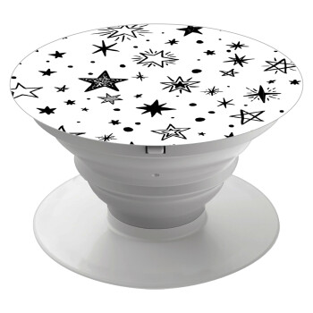 Doodle Stars, Phone Holders Stand  White Hand-held Mobile Phone Holder