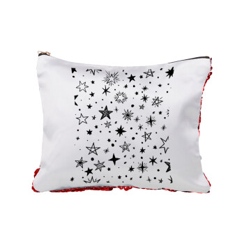 Doodle Stars, Red sequin cosmetic bag