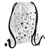 Backpack pouch GYMBAG white, with pocket (40x48cm) & thick cords