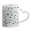 Mug heart handle, ceramic, 330ml