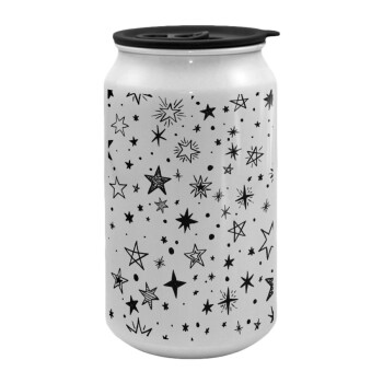 Doodle Stars, Κούπα ταξιδιού μεταλλική με καπάκι (tin-can) 500ml