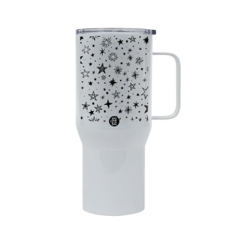 Doodle Stars, Tumbler με καπάκι, διπλού τοιχώματος (θερμό) 750L