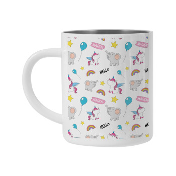 Happy Clouds Doodle, Mug Stainless steel double wall 450ml