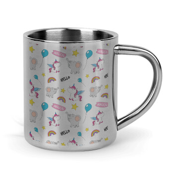 Happy Clouds Doodle, Mug Stainless steel double wall 300ml