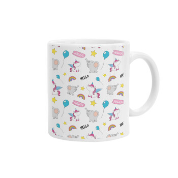 Happy Clouds Doodle, Ceramic coffee mug, 330ml