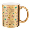 Mug ceramic, gold mirror, 330ml