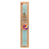 Easter Set, wooden keychain & aromatic flat Easter candle (30cm) (TURQUOISE)