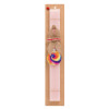 Easter Set, wooden keychain & scented flat Easter candle (30cm) (PINK)