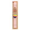 Easter Set, wooden keychain & scented flat Easter candle (30cm) (PINK)