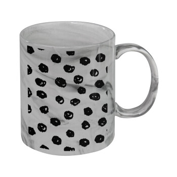 Doodle Dots, Mug ceramic marble style, 330ml