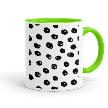 Doodle Dots, Mug colored light green, ceramic, 330ml