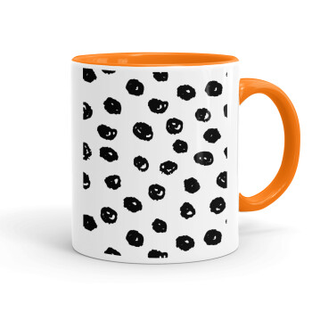 Doodle Dots, Mug colored orange, ceramic, 330ml