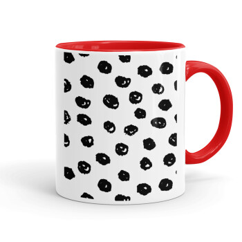 Doodle Dots, Mug colored red, ceramic, 330ml