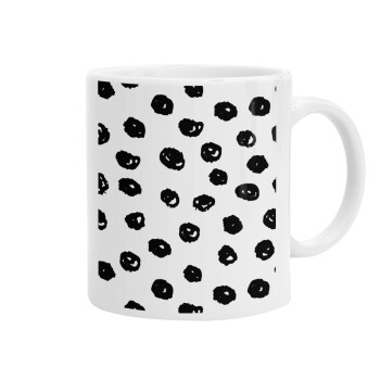 Doodle Dots, Ceramic coffee mug, 330ml (1pcs)