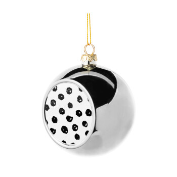 Doodle Dots, Silver 8cm Christmas tree ball ornament