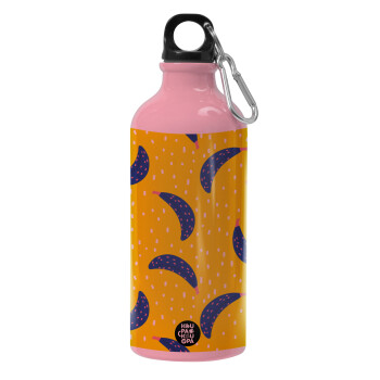 Yellow seamless with blue bananas, Water bottle 600ml