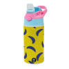 Children's hot water bottle, stainless steel, with safety straw, Pink/BlueCiel (360ml) BPA FREE