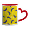 Mug heart red handle, ceramic, 330ml