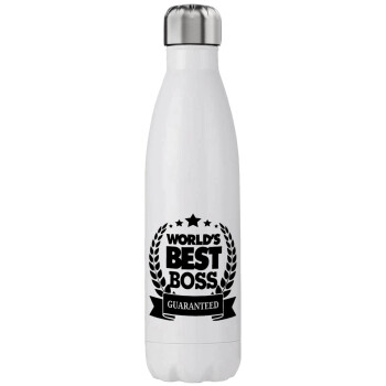 World's best boss stars, Μεταλλικό παγούρι θερμός (Stainless steel), διπλού τοιχώματος, 750ml