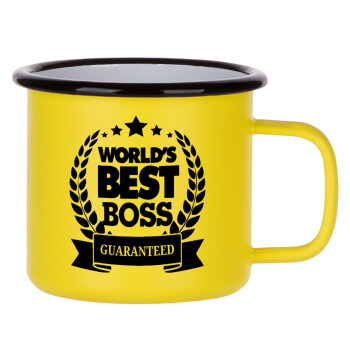 World's best boss stars, Κούπα Μεταλλική εμαγιέ ΜΑΤ Κίτρινη 360ml