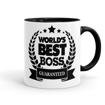 World's best boss stars, Mug colored black, ceramic, 330ml