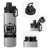 Metallic water bottle with safety cap, 850ml aluminum