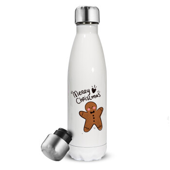 mr gingerbread, Metal mug thermos White (Stainless steel), double wall, 500ml