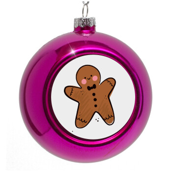 mr gingerbread, Purple Christmas tree ornament bauble 8cm