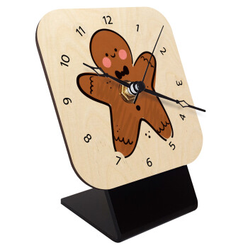 mr gingerbread, Quartz Table clock in natural wood (10cm)