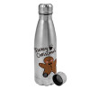 Metallic water bottle, stainless steel, 750ml