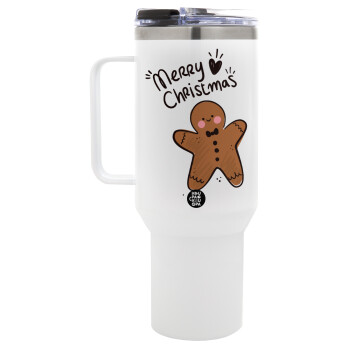 mr gingerbread, Mega Tumbler με καπάκι, διπλού τοιχώματος (θερμό) 1,2L