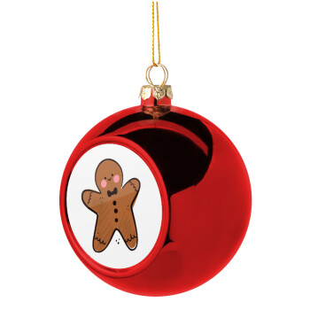 mr gingerbread, Christmas tree ball Red 8cm