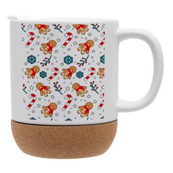 xmas gingerbread, Ceramic coffee mug Cork (MAT), 330ml (1pcs)