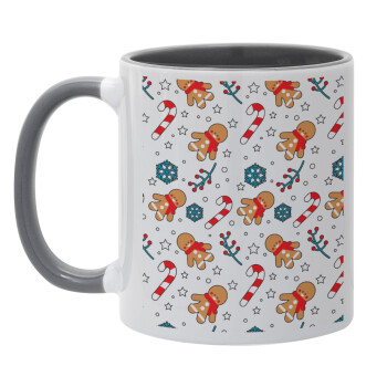 xmas gingerbread, Mug colored grey, ceramic, 330ml