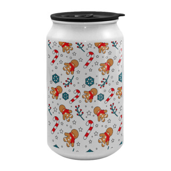 xmas gingerbread, Κούπα ταξιδιού μεταλλική με καπάκι (tin-can) 500ml