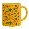 Ceramic coffee mug yellow, 330ml (1pcs)