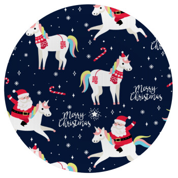 Unicorns & Santas, Mousepad Round 20cm