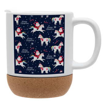 Unicorns & Santas, Ceramic coffee mug Cork (MAT), 330ml (1pcs)