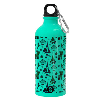 Santas, Deers & Trees, Water bottle 600ml