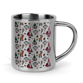 Santas, Deers & Trees, Mug Stainless steel double wall 300ml