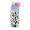 Children's hot water bottle, stainless steel, with safety straw, Pink/BlueCiel (360ml) BPA FREE