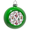 Green Christmas tree ornament bauble 8cm