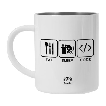 Eat Sleep Code, Mug Stainless steel double wall 450ml