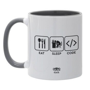Eat Sleep Code, Mug colored grey, ceramic, 330ml