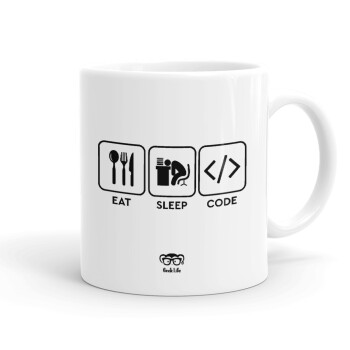 Eat Sleep Code, Ceramic coffee mug, 330ml (1pcs)