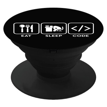 Eat Sleep Code, Phone Holders Stand  Μαύρο Βάση Στήριξης Κινητού στο Χέρι